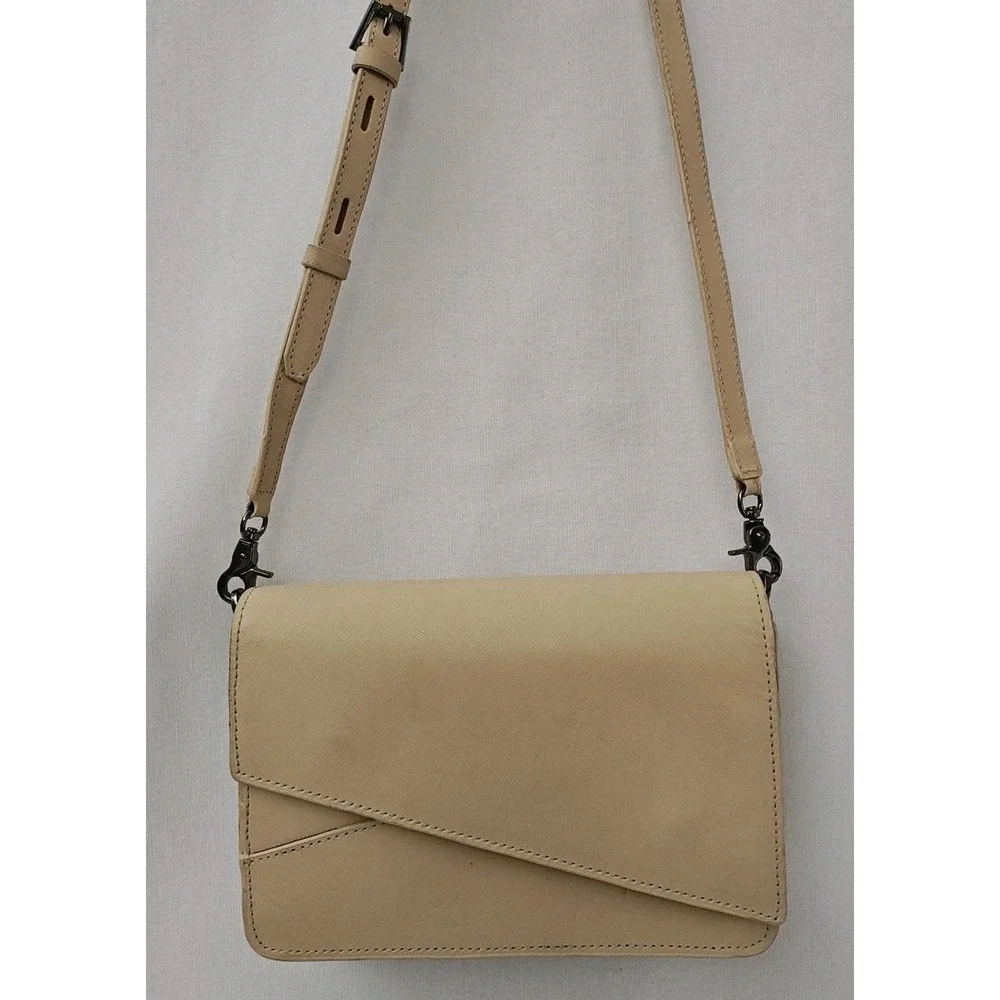 Botkier Handbag Medium Taupe Cream Crosstown Leather Hobo Bag Purse